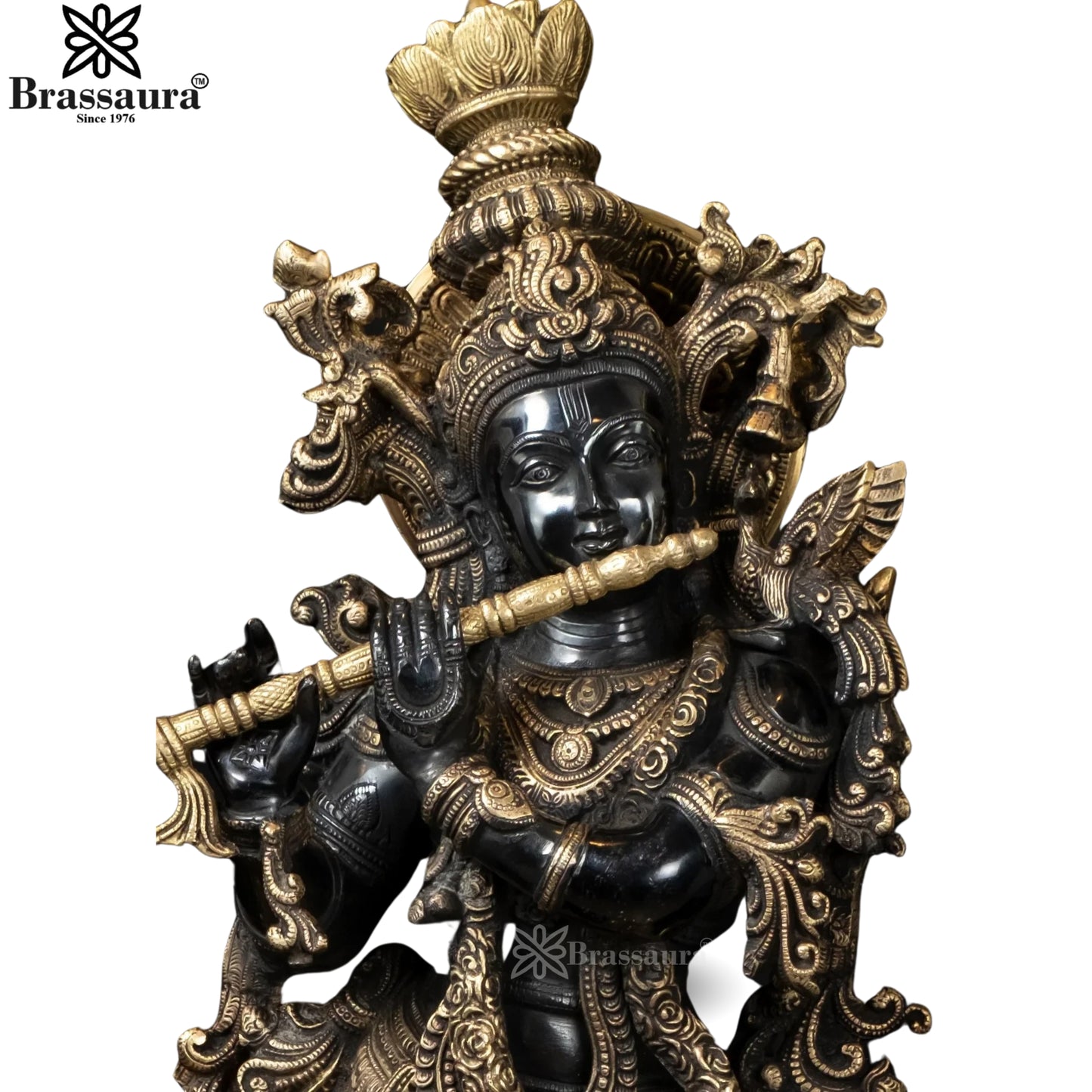 Brass Krishna Murti Weight 20.3 Kg And Height 29.5 Inch