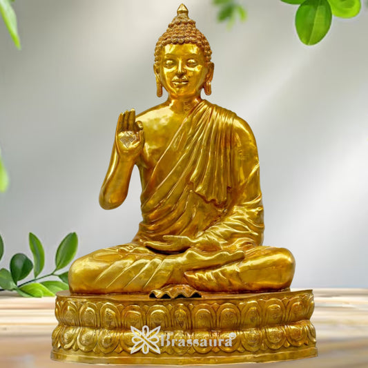Brass Blessing Royal Golden Buddha Weight 150 kg & Height 56 Inch