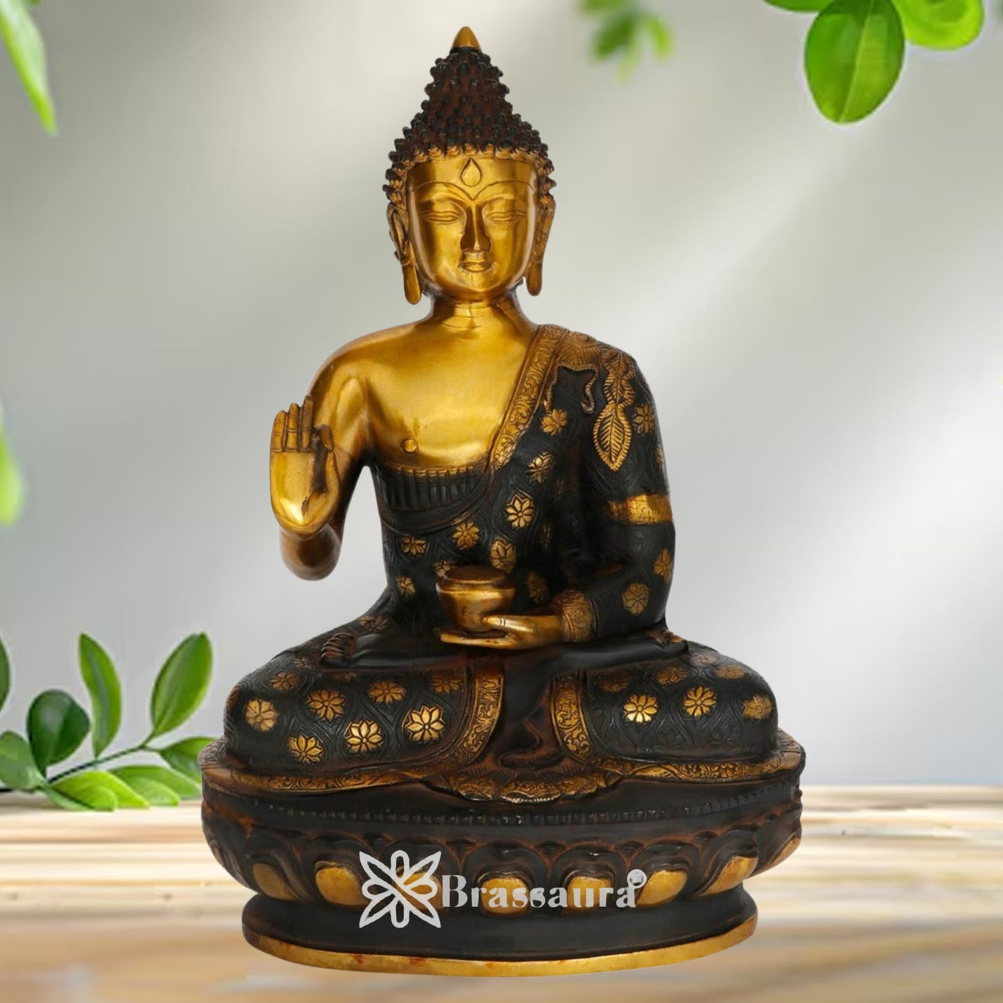 Brass Blessing Buddha Weight 15 kg & Height 23 Inch