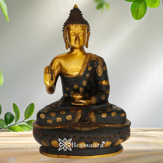 Brass Blessing Buddha Weight 15 kg & Height 23 Inch