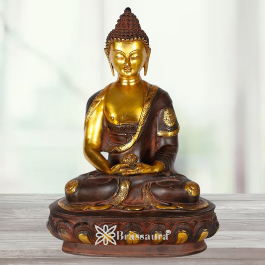 Brass Elegant Buddha Weight 11 kg & Height 17 Inch