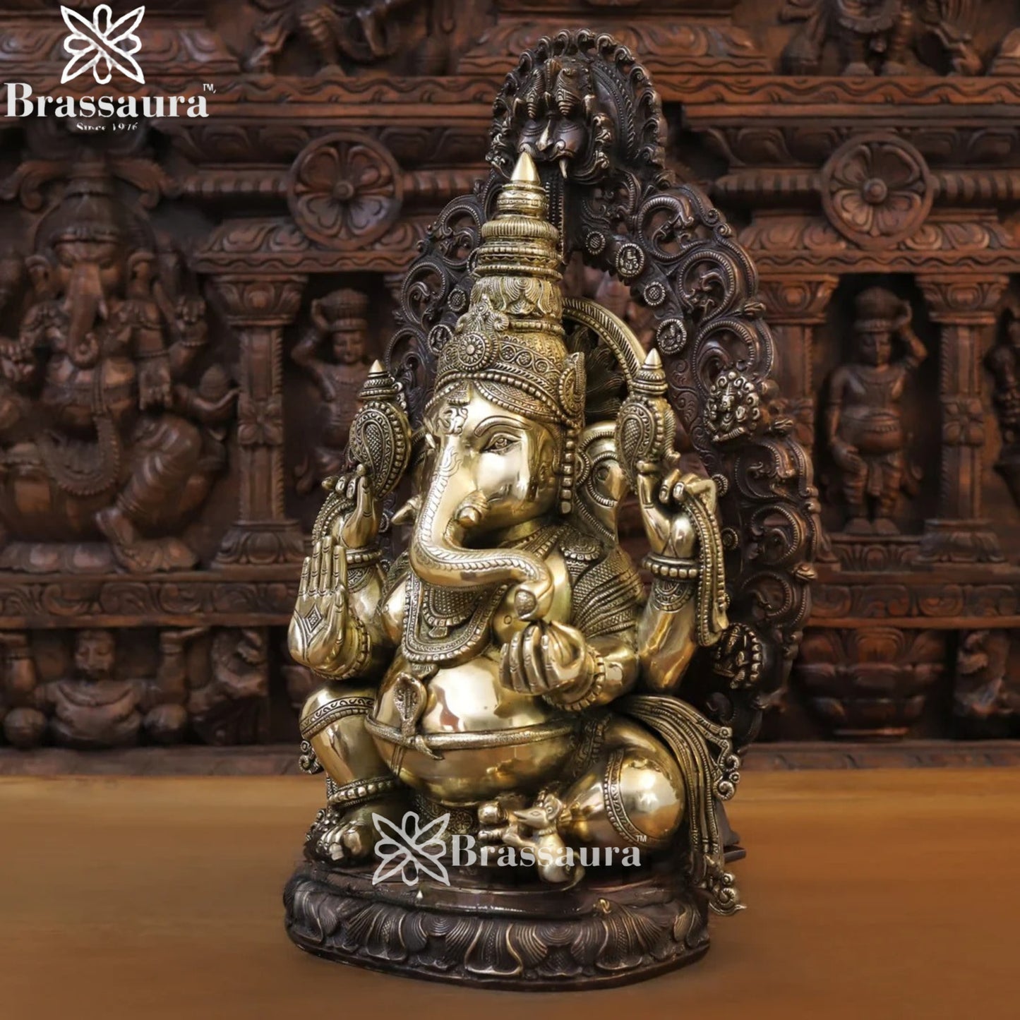 Brass Ganesha Weight 28.78 Kg & Height 23.5 Inch