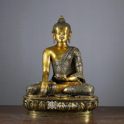 Brass Bhumisprasa Buddha Weight 23 kg & Height 22 Inch
