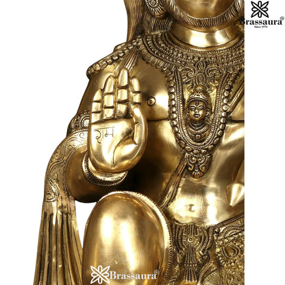 Brass Hanuman Statue Weight 28 Kg And Height 21 Inch