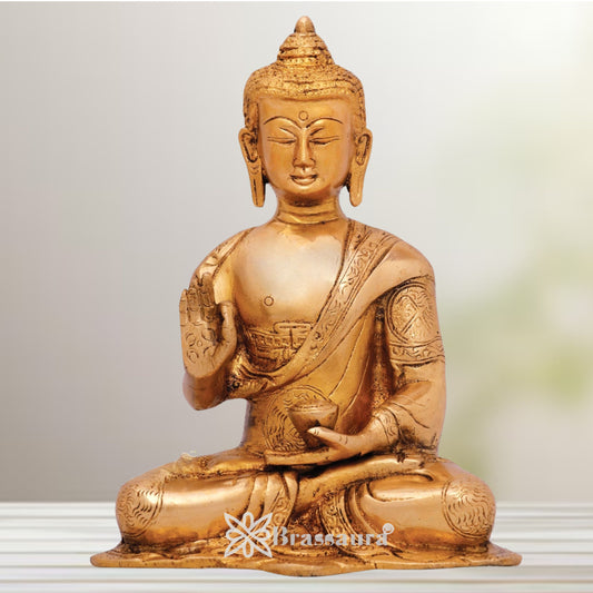 Brass Blessing  Buddha Weight 2 kg & Height 8 Inch