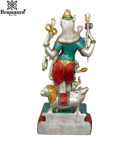 Brass Gem Stone Work Aardhnareshwar Statue Weight 10 Kg And Height 19 Inch