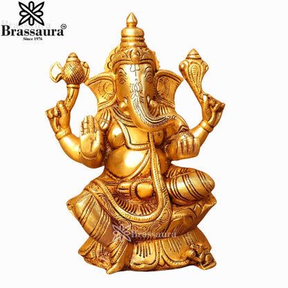 Brass Lakshmi Ganesh Murti Weight 4 Kg And Height 11 Inch