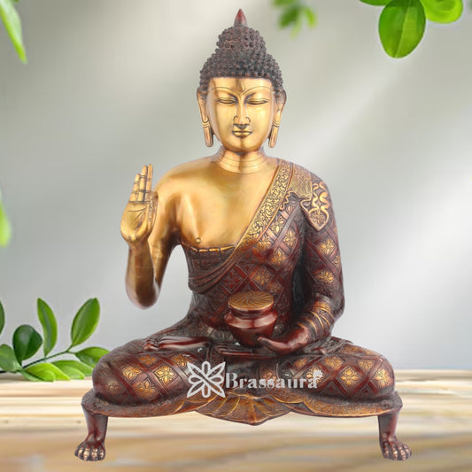 Brass Blessing Buddha  Weight 22 Kg & Height 26 Inch