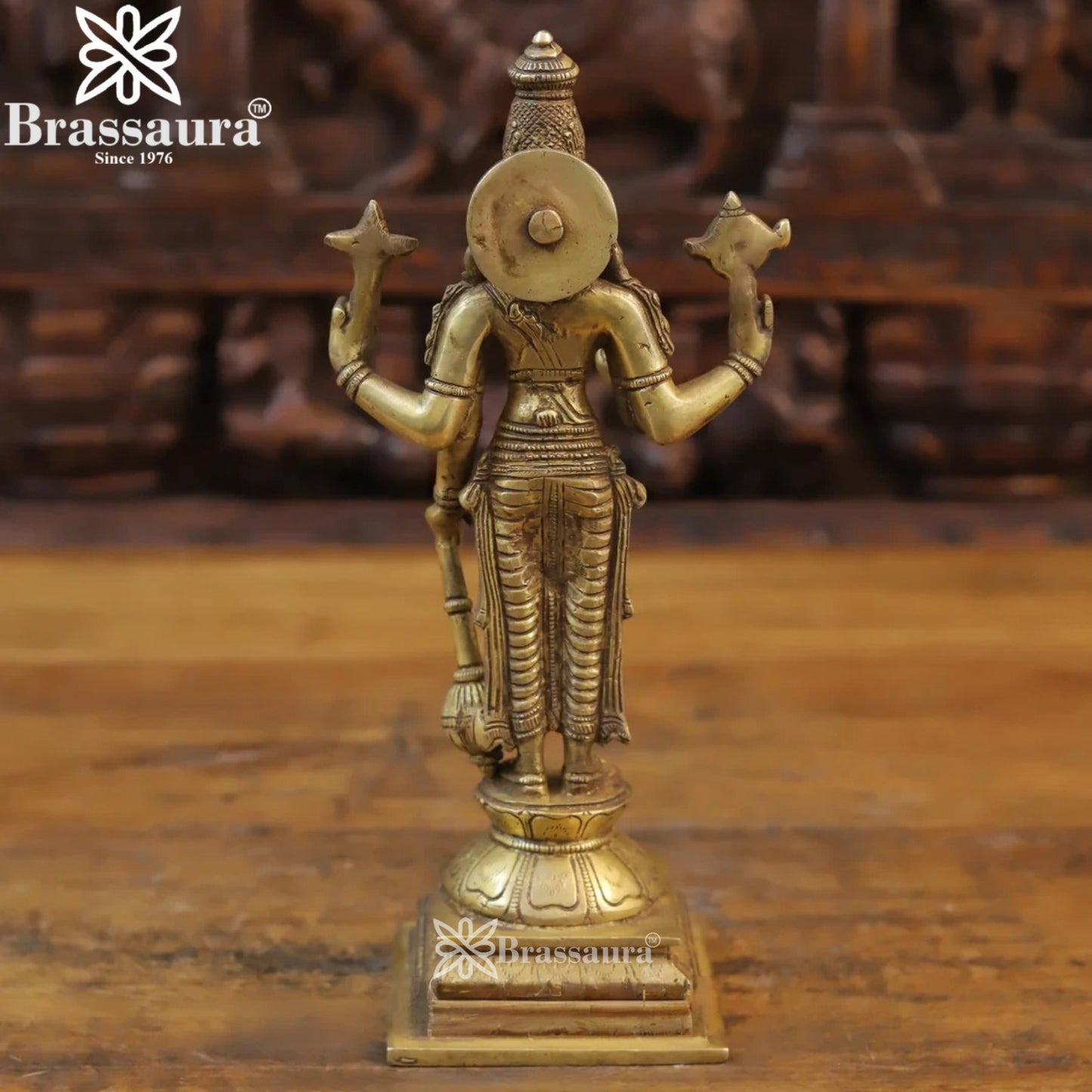 Brass Vishnu Statue Weight 2.48 Kg And Height 12 Inch