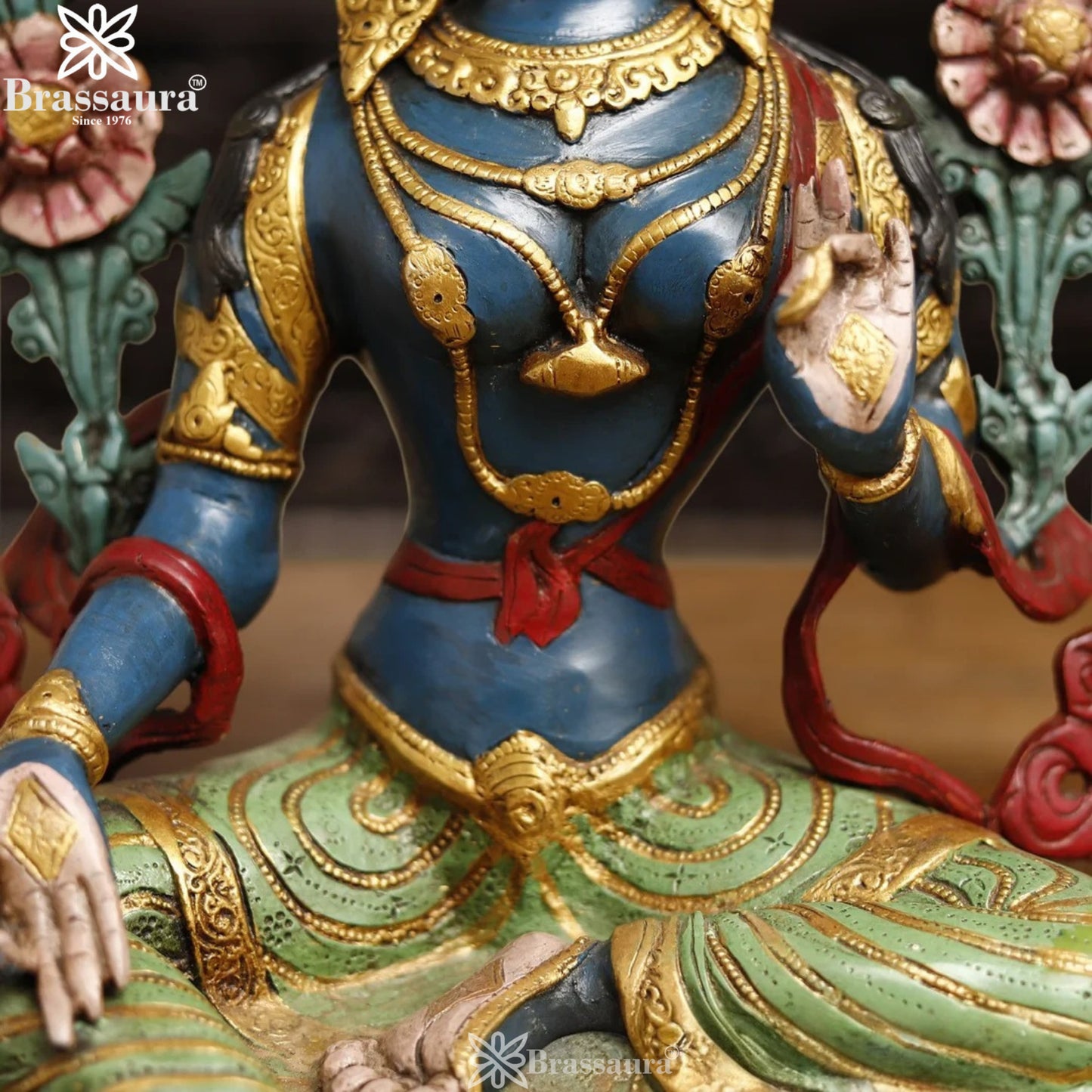 Brass Vintage Tara Statue Weight 7.26 Kg And Height 15.5 Inch