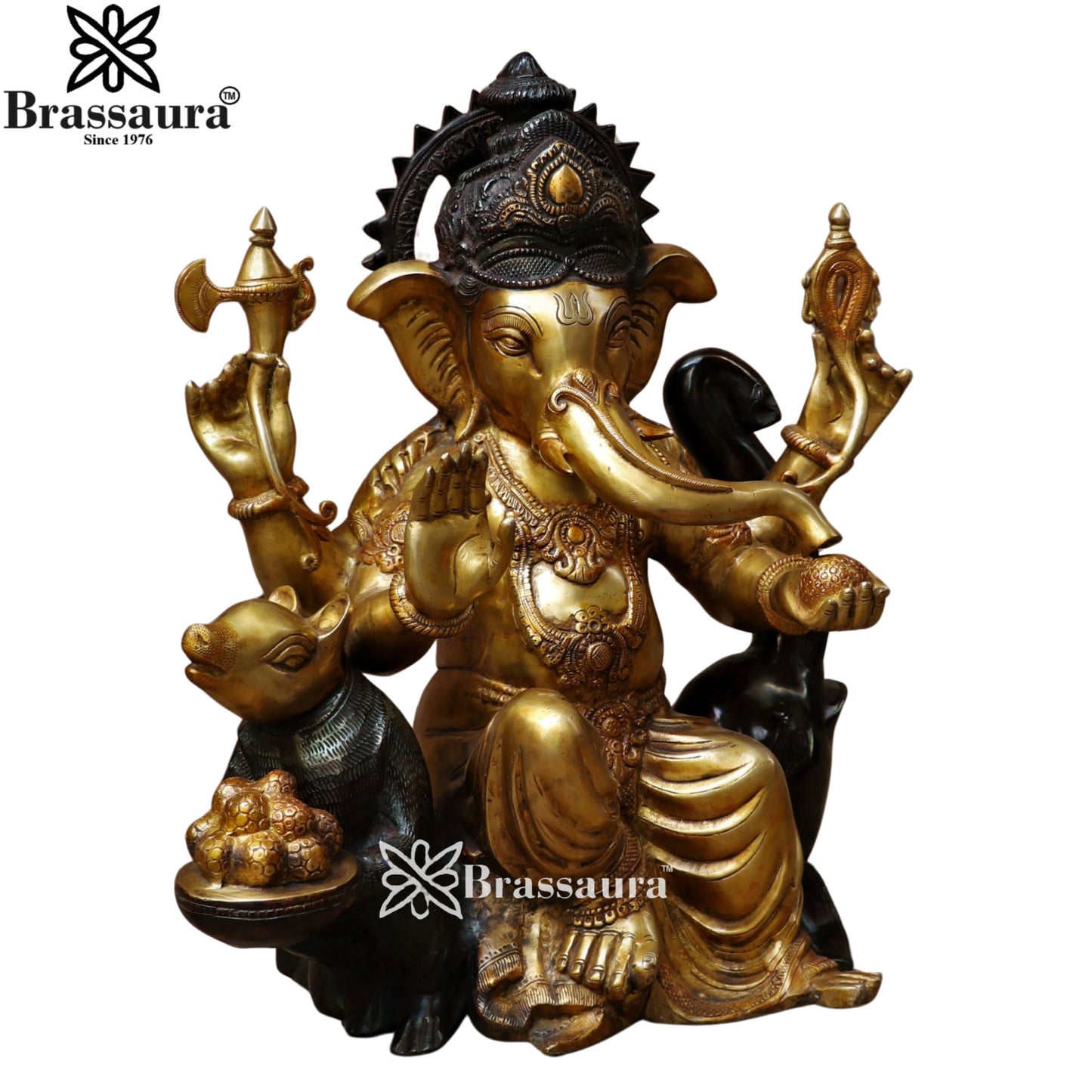 Brass Ganesha Statue Weight 27.5 Kg & Height 21 Inch