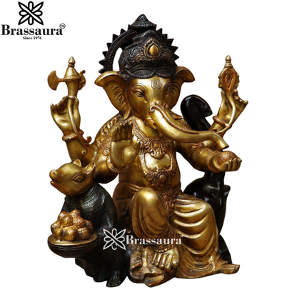 Brass Ganesha Statue Weight 27.5 Kg & Height 21 Inch