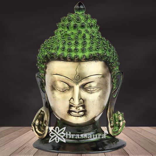 Brass Antique Buddha Weight 3.5 Kg & Height 6 Inch
