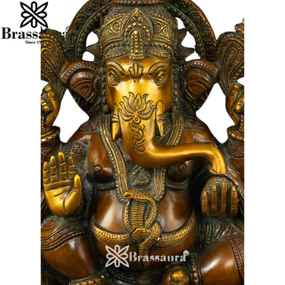 Brass Ganesha Statue Weight 6 Kg And Height 13 Inch
