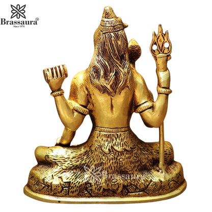 Brassaura™ Brass Lord Shiva Murti – Height 8 Inches & Weight 2.5 Kgs | Sacred Home Décor