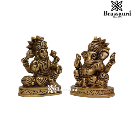 Brass Artistic Lakshmi Ganesh Weight 0.8 Kg & Height 3 Inch