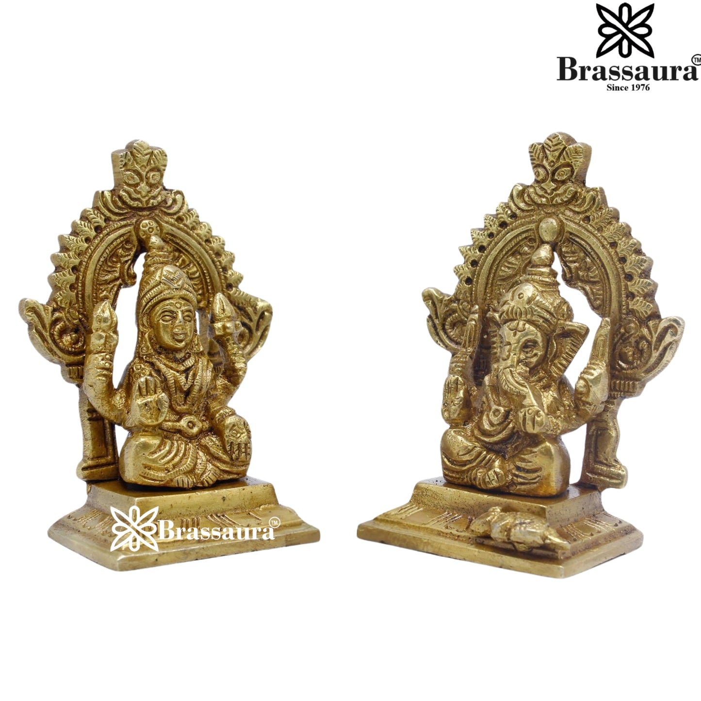 Brass Classic Lakshmi Ganesh Weight 0.55 Kg & Height 3.75 Inch