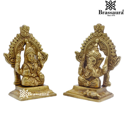 Brass Classic Lakshmi Ganesh Weight 0.55 Kg & Height 3.75 Inch
