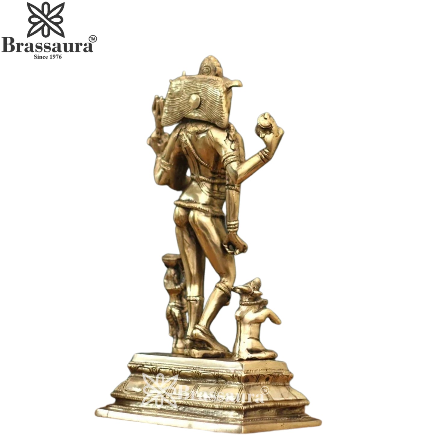 Brassaura™ Brass Bhikshatana Shiva Idol – Height 11 Inches & Weight 2.8 Kgs | Hindu Devotional Idol
