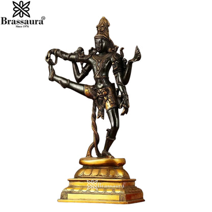 Brass Antique Dancing Natraj Statue Weight 8.5 Kg And Height 17.5 Inch