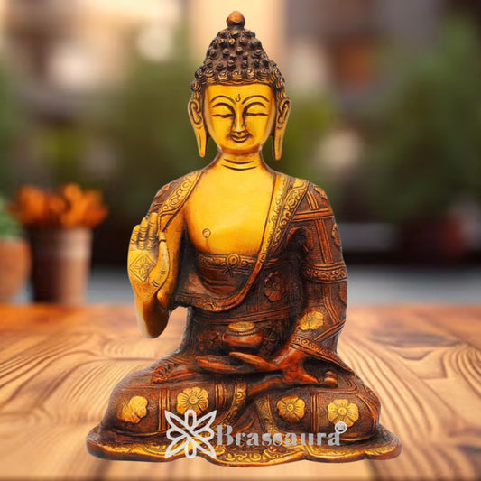 Brass Vintage Buddha Weight 3.6 Kg & Height 10 Inch