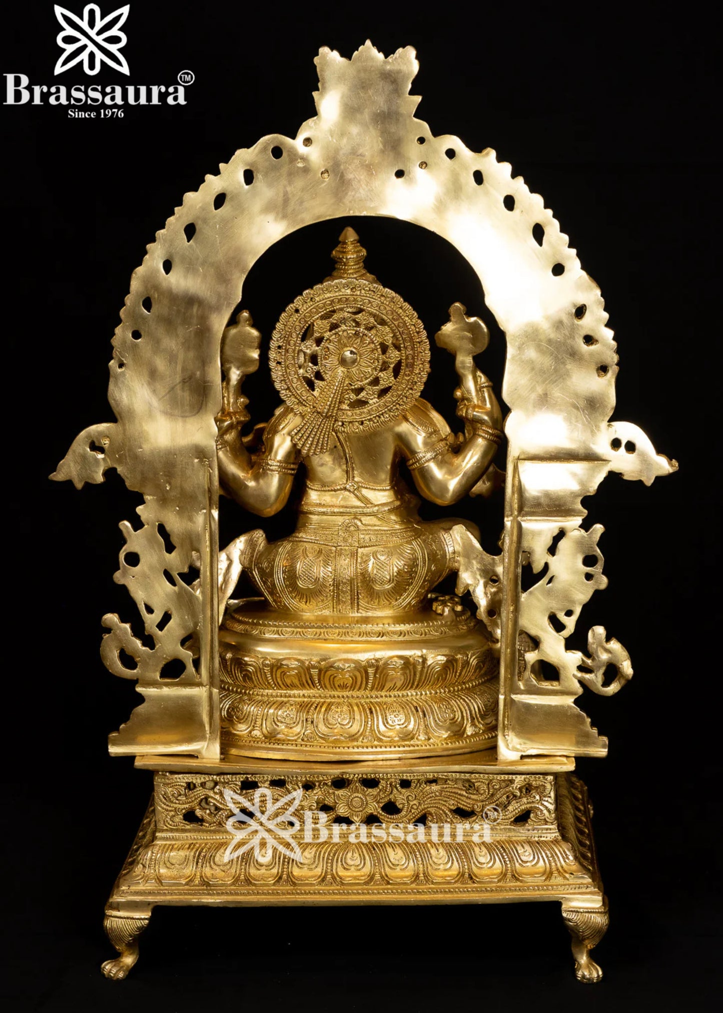 Brass Ring Ganesha Statue Weight 30 Kg And Height 28 Inch
