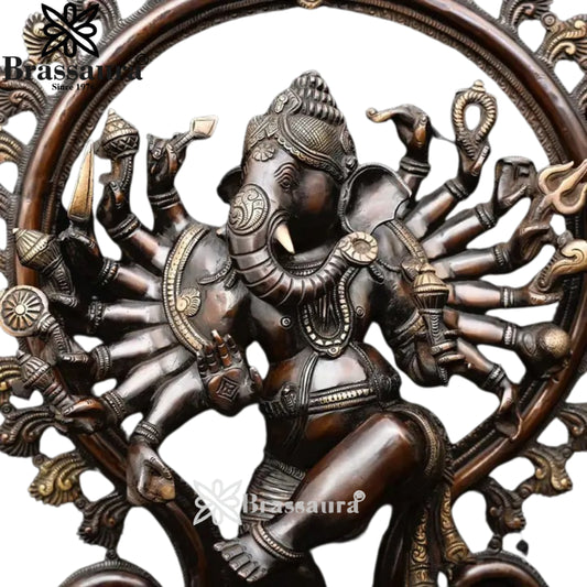 Brassaura™ Brass Ganesha Idol | Height 25.2 Inches & Weight 20.53 Kgs