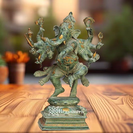 Brass Dancing Ganesha Weight 24 Kg & Height 26 Inch