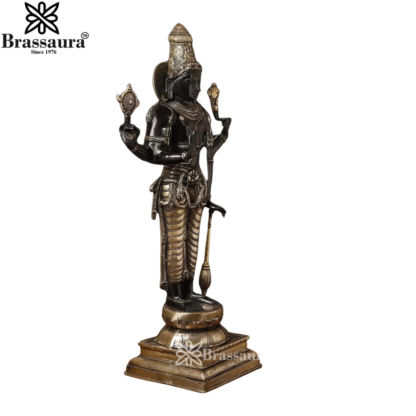 Brass Vishnu Statue Weight 27.2 Kg And Height 37 Inch