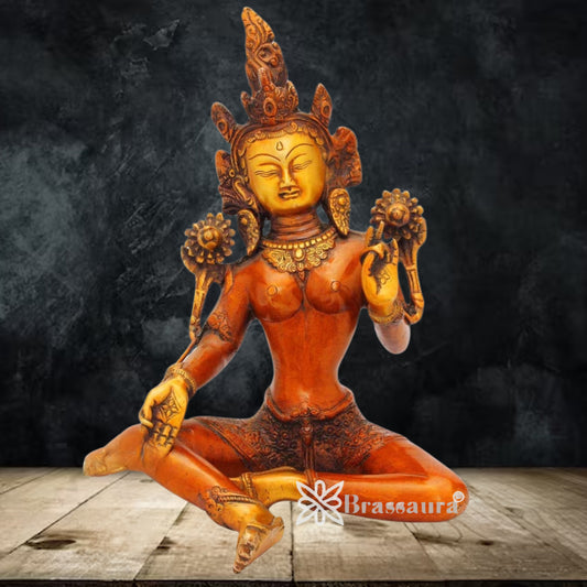 Brass Artistic Tara Weight 3.5 Kg & Height 10 Inch