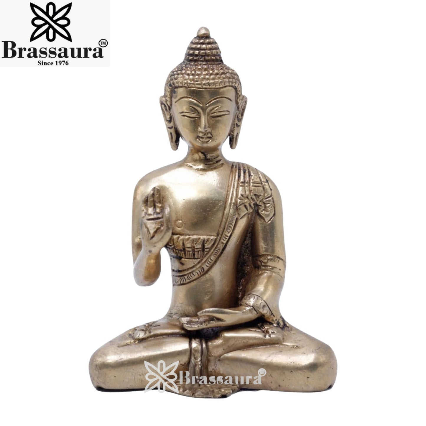 Brass Blessing Buddha Weight 1 kg & Height 6 Inch