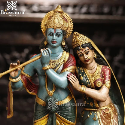 Brass Radha Krishna Murti Weight 20.27 Kg And Height 23 Inch