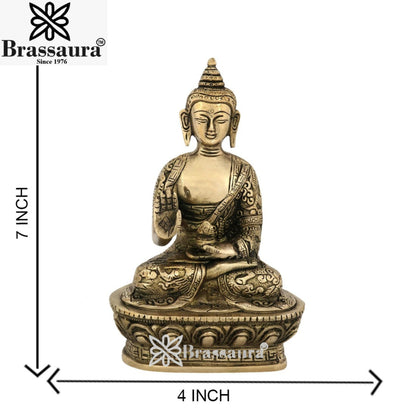 Brass Blessing Buddha Weight 1 kg & Height 7 Inch