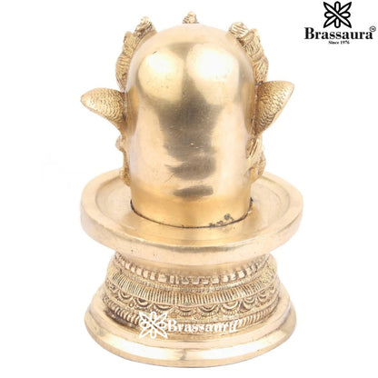 Brass Royal Golden Shiva Face Shivling Weight 2.5 Kg & Height 7 Inch