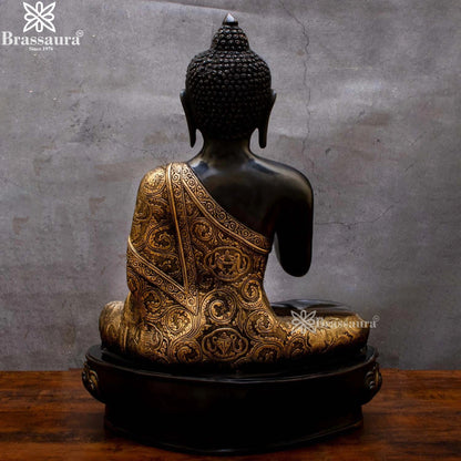 Brass Blessing Multicolored Buddha Weight 23 kg & Height 22.5 Inch
