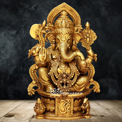 Brass Jewellery Ganesha Statue Weight 30.2 Kg & Height 24 Inch