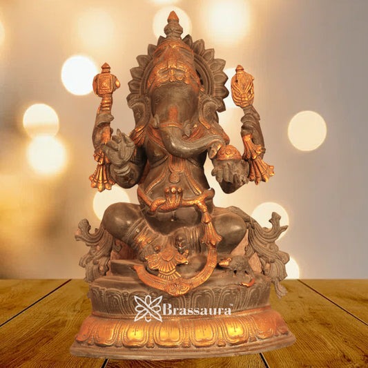 Brass Vintage Ganesha Weight 25.2 Kg & Height 20 Inch