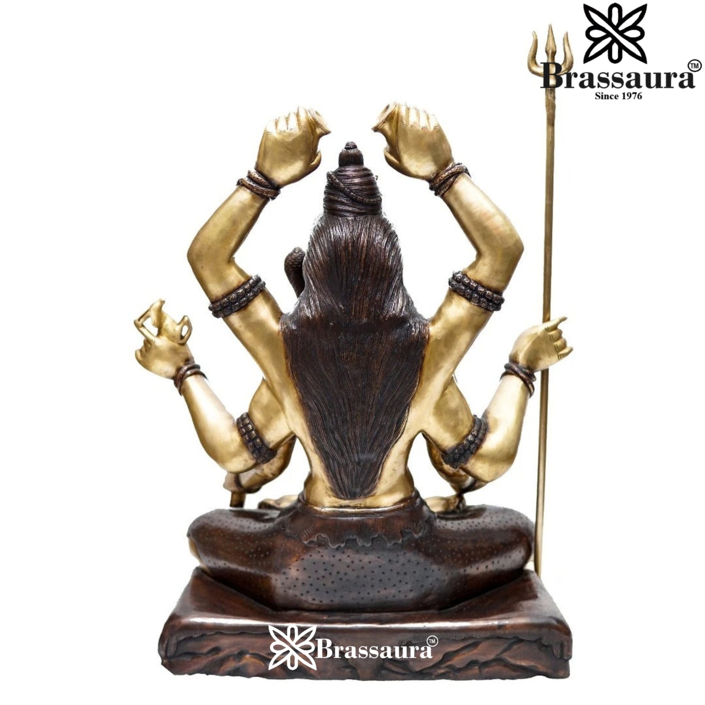 Brassaura™ Large Brass Lord Shiva Statue – Height 30 Inches & Weight 46 Kgs | Devotional Idol Online