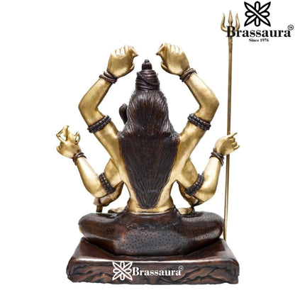 Brassaura™ Large Brass Lord Shiva Statue – Height 30 Inches & Weight 46 Kgs | Devotional Idol Online