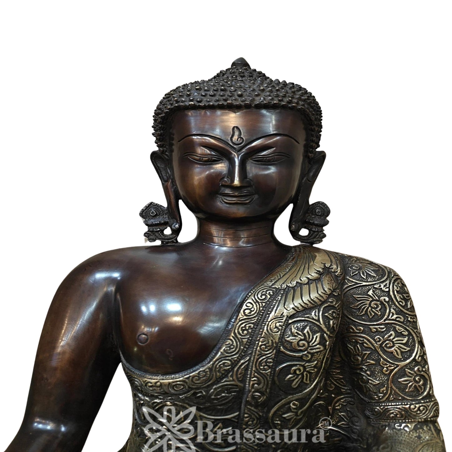 Brass Bhumisprasa Buddha Weight 14.5 kg & Height 17 Inch