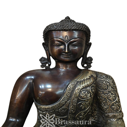 Brass Bhumisprasa Buddha Weight 14.5 kg & Height 17 Inch