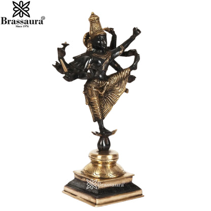 Brass Chola Dancing Vishnu Statue Weight 5.3 Kg And Height 16 Inch