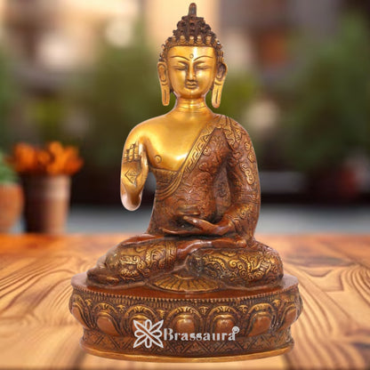 Brass Vintage Buddha Weight 3.6 Kg & Height 12 inch