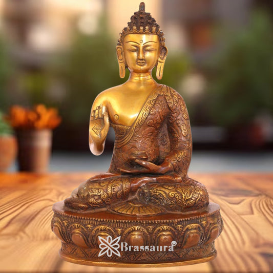 Brass Vintage Buddha Weight 3.6 Kg & Height 12 inch