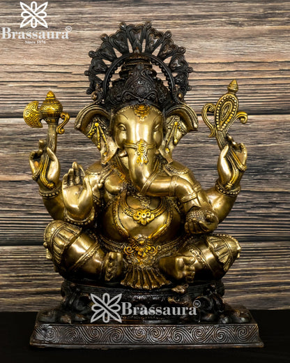 Brass Ganesha Statue Weight 22 Kg And Height 20 Inch