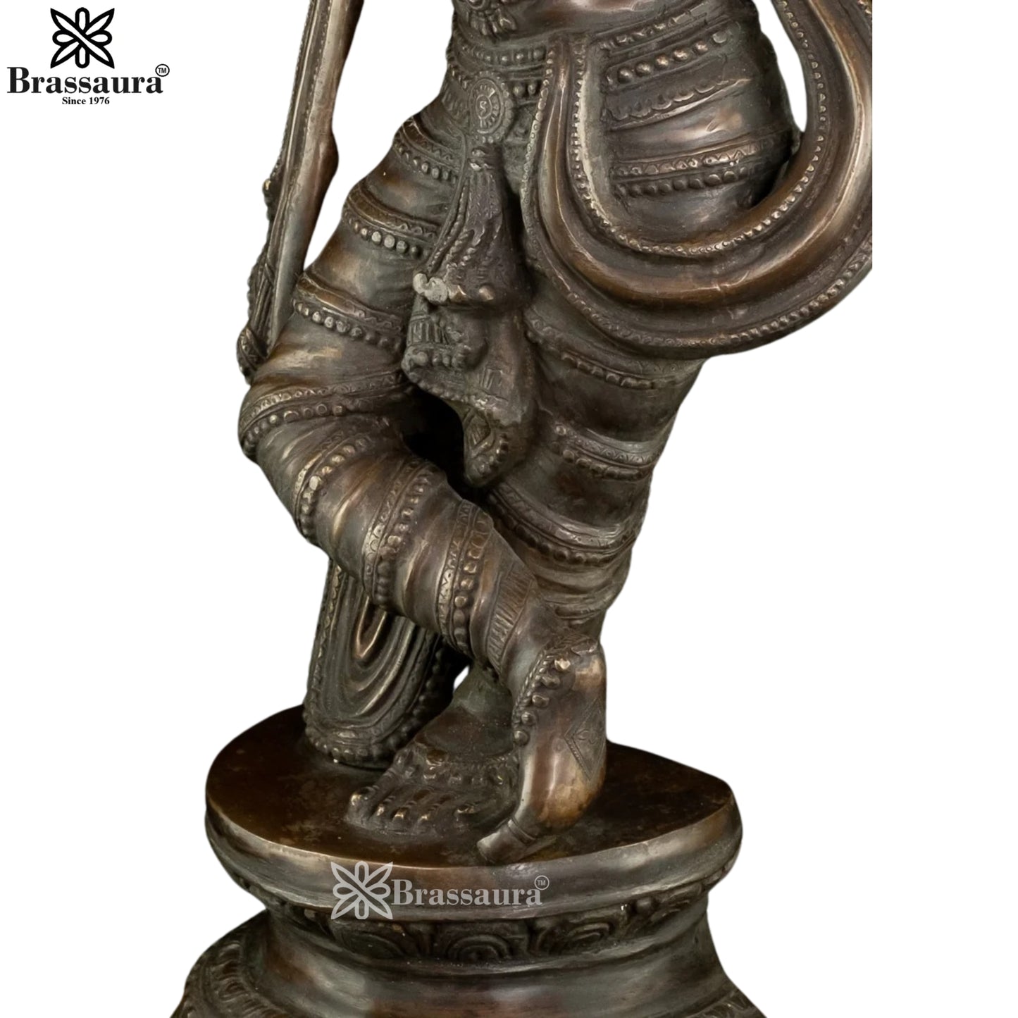Brass Antique Krishna Murti Weight 23 Kg And Height 35.5 Inch