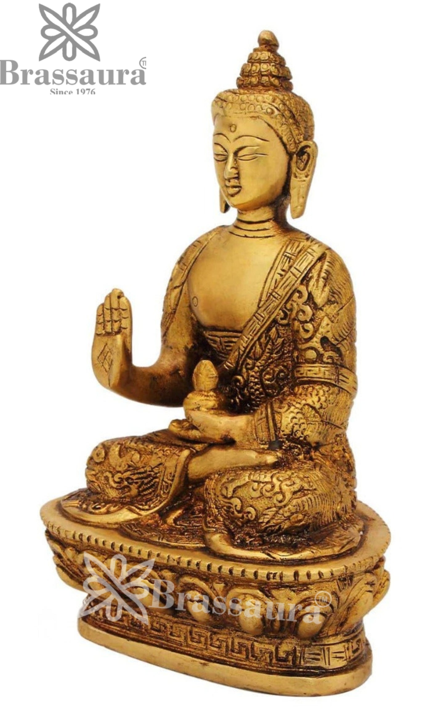 Brass Blessing Buddha Weight 1 kg & Height 7 Inch