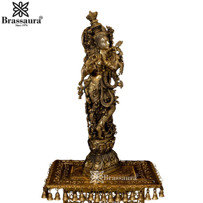 Brass Royal Antique Krishna Murti Weight 15 Kg And Height 29 Inch