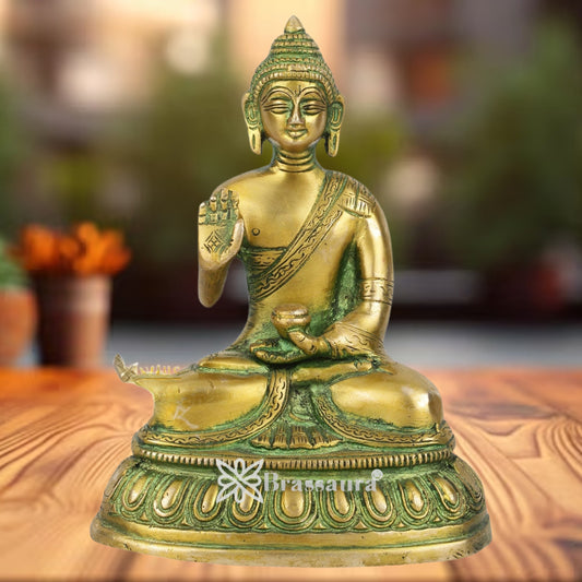 Brass Blessing Buddha Weight 1 kg & Height 6 Inch