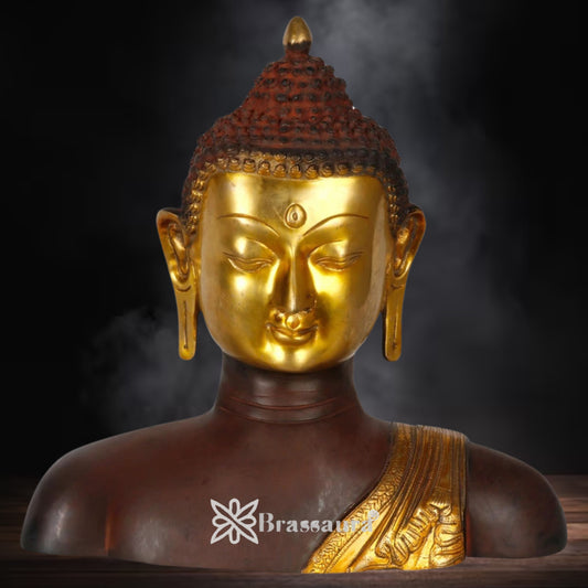 Brass Head Buddha Weight 10.5 kg & Height 14 Inch